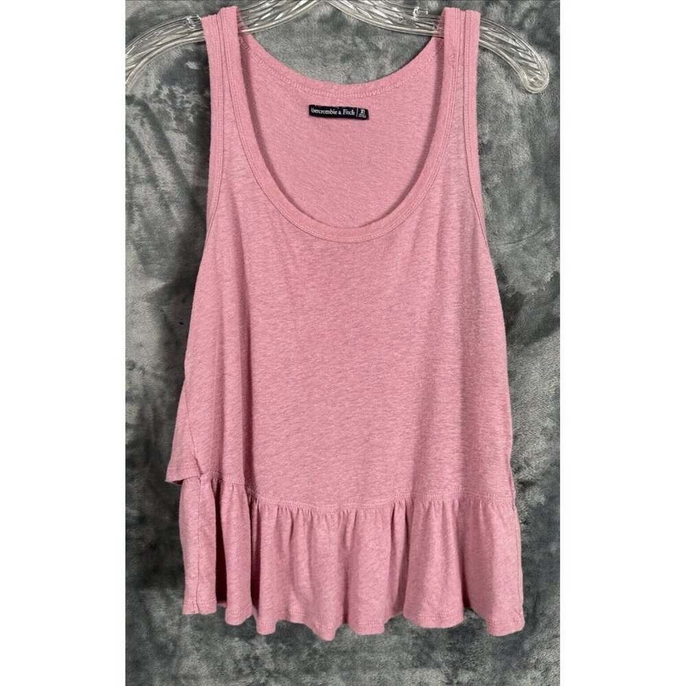 Abercrombie and finch women’s tank top extra small plum ruffled bottom and back - Picture 4 of 11